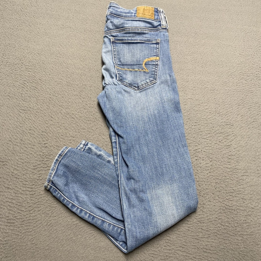 American Eagle Jeans Womens 4 Short Light Wash Mid Rise Jegging Next Level